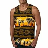 KOG Tank Top Herren Sport Tanktop Sommer Sportshirt Ärmelloses Shirts Tie-Dye Muster Tee Gym Baumwolle Bekleidung Amazon Gutschein Männer Tops Leicht Tshirts Jungen Top Sale Angebote Braun XXL