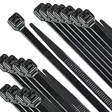 Beshine Kabelbinder 300mm x 4.8mm 250 Stück, Premiumqualität Nylon UV-Beständig - Schwarz