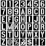 42 Stück Buchstaben Schablone Set, 10cm Buchstaben Zahlen Zeichen Schablonen, Wiederverwendbare Zahlenschablonen, Alphabetschablone für Holzschilder, Malerei DIY und Handwerk