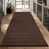 Biscpro Teppich Läufer 60x150cm Fußmatte Lang Waschbarer rutschfest Schmutzfangmatte Küchenteppich für Eingangsbereich Wohnzimmer,Flur,Büro,Schlafzimmer,Küchen-Coffee