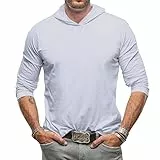 Ophestin Herren-Kapuzenpullover, leicht, langärmelig, Muskeltraining, Arbeit, Hoodies für Männer, weiß, XL