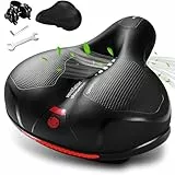 ROCK TAKIN Fahrradsattel Herren und Damen, Bequem Weich Fahrrad Sattel mit Memory-Foam Breiter Fahrradsitz mit Doppelten Stoßdämpfenden Reflektierenden Streifen Ergonomisch Sattel für Rennrad MTB