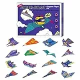 Qizeroty Bastelset Papierflieger, Papierflugzeug-Sets Mit 16 Klassischen Designs, 16/48 Blatt, Motivbögen Für Papierflieger, Flugzeug-GeschenkeOrigami-Set Für Kinder Im Alter Von 6–12 Jahren
