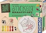 Kosmos 604691 AllesKönnerKiste Sticken Kreativ-Set, Ostergeschenk, Sticken für Kinder ab 8 Jahren und Anfänger, schöne Stickbilder für Kinder, Geschenk für Mädchen und Jungen, kreatives Bastelset