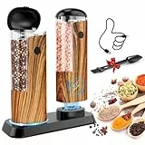 Elektrische Salz und Pfeffermühle Set: Automatische Elektrisch Pfeffermühlen Wiederaufladbare Salz und Pfefferstreuer Einstellbare Grobheit Salzmühle Nachfüllbare keramikmahlwerk Gewürzmühle Großes