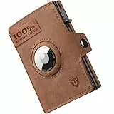 LORZOR® Airtag Wallet, Slim Wallet mit Münzfach, Portmonee Herren aus echtem Leder, RFID Blocker Portemonnaie, kartenetui Herren Platz für 10 Karten, Geldbeutel für Männer