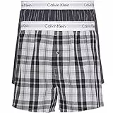 Calvin Klein Herren Boxershorts Unterhosen, Mehrfarbig (Ryan Stripe D Well/Hickory Plaid B), S