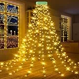 GYLEFY Lichterkette Weihnachtsbaum, 16 Stränge 2M 400LED Christbaumbeleuchtung mit Ring, Lichterkette IP65 Wasserdicht Timer 8Modi Christbaumbeleuchtung für Weihnachtsdeko Außen Innen-Warmweiß
