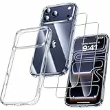 UniqueMe für iPhone 17 Pro Max Hülle - Handyhülle für iPhone 17 Pro Max Case, Rundumschutz Hülle Set Schutzhülle Cover, 1 Handyhülle & 2 Schutzfolie - Transparent