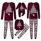 Weihnachts Pyjama Familie Set - Kuschelig Matching Schlafanzug Damen Herren Partner Christmas Pyjama Kinder Jungen Mädchen Familie Pyjamas Set Weihnachten Bedruckte Nachtwäsche