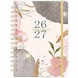 Terminplaner 2026 2027 - Kalender 2026 2027 von August 2026 bis Juli 2027, Wochenplaner A5 mit Innentasche, Elastischer Verschluss, A5 Terminkalender Buchkalender, Limonade Rose