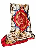GLORIS Seidenschal Damen 90x90cm Rot Elegante Seidentuch Haare Seidentuch Satintuch Halstuch Seide Bandana Tuch Kopftücher Damen Ansatz