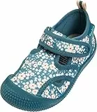 Playshoes Unisex Kinder Badeschuhe Aquaschuhe, Petrol Blümchen, 22/23 EU