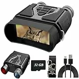 Nachtsichtgerät, Jadfezy Digital Infrarot Nachtsicht Fernglas 300M Reichweite, Wiederaufladbares Nachtsichtgeräte mit 32GB, 8X Digitalzoom Nachtsicht für Vogelbeobachtung Camping Jagd