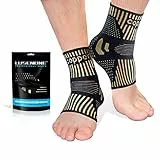 Kupfer Sprunggelenkbandage 2 Stück, Professionelle Knöchelbandage für Damen/ Männer Beste Kompressionssocken Fußbandage für Plantarfasziitis, Arthritis, Verstauchte Knöchel,Achillessehne,Sport