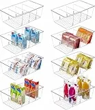 Vtopmart 8Pack Kühlschrank Organizer mit Fächern - Transparente Aufbewahrung für Küche & Vorratsschrank, Snack-Behälter für Gewürzpäckchen