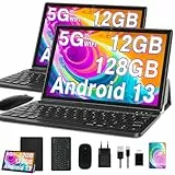 Android 13 Tablet 10 Inch 10 GB RAM + 64 GB ROM (TF 1TB), WiFi 5G/2.4G + Bluetooth 5.0/Google GMS/AGPS/Widget/OTG/Type-C/Headphone Jack/6000mAh/8MP+5MP, with Protective Case,fr