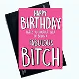 Peachy Antics PC911 Geburtstagskarte, witzig, Aufschrift Fabulous Bitch Bestie Best Friend