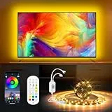 TV Hintergrundbeleuchtung 4m, LED Strip Steuerbar mit App, RGB LED Streifen für 55 bis 70 zoll TVs Smart Backlight, USB Led 5050 Beleuchtung