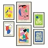 Nacnic Set von 6 Poster Kunstausstellung. Sammlung von Platten mit ästhetischer Collage für Innendekoration. Größen A3 und A4. Rahmenlos