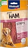 Vitakraft Pure Ham Strips, Hundeleckerli, Schinkenstreifen mit Schweinefleisch, Hunde Trainingsleckerli, ohne Zusatz von Zucker (1x 80g)