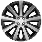 Goodyear Auto Radzierblenden Radkappen Radblenden „Memphis Carbon“, 4er Set, 38.10 cm (15 Zoll), Schwarz/Silber