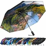 ZUOYOUZ Faltbare Regenschirme, kompakter, tragbarer, automatisch faltbarer Regenschirm mit niedlichen Aufdrucken für Reisen im Regen, UV-geschützt, faltbar, perfekt für das Auto und unterwegs
