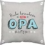 H:)PPY life Kissen mit Motiv 'Opa'| Zierkissen, Hülle aus Baumwolle, 40 cm x 40 cm, farbiges Design | Dekokissen, Geschenk, Geburtstag | 46122