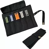 YOOSIDE Uhrenarmband Zubehör, Smartwatch Armband Baumwolle Canvas Tragbare Aufbewahrungstasche Tasche Organizer-kompatibel mit Apple/Garmin/Samsung Armband (Schwarz)