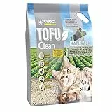 Croci Tofu Clean Katzenstreu, 10 l, Aktivkohle, klumpend, geruchshemmend, mit Aktivkohle, biologisch abbaubar, 100% pflanzlich, langanhaltender Sand