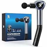 Massagepistole mit Verlängerungs Griff, RENPHO Reach Massage Gun Massagegerät, Muskel Massagepistole mit Berührbarem LED Bildschirm für Heimtraining, Ganzkörper Muskel Massage und Entspannung,Grau
