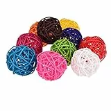 10 Rattan Kugeln Bird Toy DIY Zubehör Spielzeug für Papageien Wellensittiche Sittiche Nymphensittiche Sittiche Unzertrennliche Aras African Greys Kakadu Amazon Käfig Teil zufällige Farbe