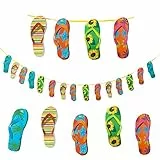 Oblique Unique® Girlande im Flip-Flop-Design Sonne Sommer Spaß 10 m - 15 bunten Flip-Flops - Party Dekoration