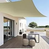 Menz Sonnensegel rechteckig 2x3 m Beige – Sonnensegel wasserdicht UV50+ Sonnenschutz Balkon – Segeltuch Sonnenschutz für Balkon Terrasse Garten Außenbereich – Windfest