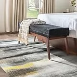 Vamcheer Teppich Gegend Kurzflor Moderner - Weich rutschfest Waschbar Wohnzimmer Teppiche Flauschiger, Schlafzimmer Teppich der Abstraktion,für Eingangsbereich Arbeitszimmer,Schwarz 120x170
