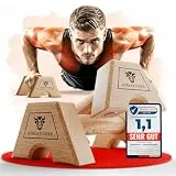 ATHLETICORE - Liegestützgriffe Set (2x) aus Buchenholz - ohne Wackeln - gelenkschonend & rutschfest – Parallettes für Indoor & Outdoor – Optimal für Handstand & Liegestütze - Fitnessgeräte für Zuhause