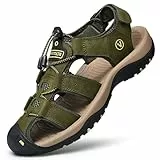 Unitysow Herren Sandalen Wandersandalen Trekkingsandalen Sommer Männer Rutschfeste Leichte Outdoorschuhe Freizeit Sport Strandsandalen,Grün,Gr.42