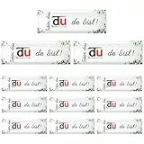 Giftota 12pcs Schön dass du da bist Geschenke - Gastgeschenke Hochzeit Konfirmation Taufe Geburtstag - Eukalyptus Stil Hülle Filz Geschenk Verpackung - Dankeschön Geschenk, Ohne Schokolade