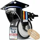 FIXCRAFT® 4 Schwerlastrollen mit Bremse [50mm] für bis zu 200kg Gesamtlast I Ideal als Transportrollen, Möbelrollen oder für die Werkstatt I Rostfreie Rollen für Indoor & Outdoor
