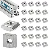 50 Stück Nutensteine M6, Leryati Nutsteine Set T-Nut Kohlenstoffstahl Nutenstein, T-nutensteine lang Aluminiumprofil-Extrusionsschlitz Nutensteine Nut 8 - Typ B Standard 30-Serie