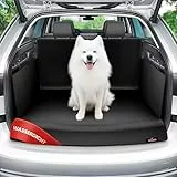 WALSER Kofferraumdecke Cäsar, Kofferraummatte mit Seitenschutz, Universeller Kofferraumschutz Hund, Auto-Hundedecke, Wasserabweisende Kofferraummatte, Schwarz