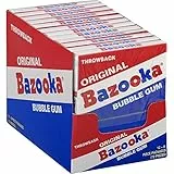 RiverFinn Bazooka Bubble Gum, Throwback Wallet Pack, Karton mit 12 Packungen, lustige Retro-Süßigkeiten! Ideal für Weihnachtsstrümpfe und Geschenke, Film- und Spieleabende und mehr! ((1) - 12er-Pack)