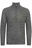 Blend Carmelo Herren Strickjacke Cardigan Grobstrick mit Stehkragen, Größe:L, Farbe:Charcoal Mix (200278)