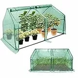 ACXIN Gewächshaus, Foliengewächshaus Tomatenhaus Frühbeet, Niedrig, Spitzdach, UV-beständige, Wasserdicht Pflanzenhaus für den Tomaten Gemüse 180 x 90 x 90 cm, Grün