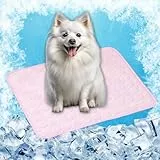 LONGCAO Kühlmatte für Den Sommer 40 x 30 cm Schnelle Abkühlung Entlastung im Heißen Sommer für Haustiere Kühlmatte Hund, Hund Kühlmittel Matte für Drinnen, Draußen Und Auto, Rosa