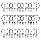 40 Stück Gardinenringe Vorhangringe, Vorhang Clip Gardinenstange 35mm Vorhang Clips mit Clip Duschvorhang Metallklammern für Vorhänge und Gardinenstangen, Silber