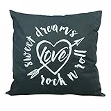 roba Dekokissen, Kissen Kollektion 'Rock Star Baby 3' 40x40 cm, Deko für Baby- & Kinderzimmer, 100% Baumwolle