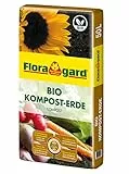 Floragard Bio Kompost-Erde 50 Liter – Pflanzerde für Blumen, Gemüse und Gehölze – mit Bio-Dünger - Gartenerde, erdfarben, 121780