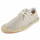 Kentti Herren Schnürung Casual Canvas Slip auf flachen Espadrilles Aprikose 45 EU