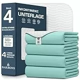 Barbons Inkontinenzunterlage waschbar Matratzenschutz 90x160 4er - wasserdichte Bett Inkontinenzauflage matratzenauflage Bettunterlage waschbar nässeschutz matratzenauflage (90x160 cm - 4er)